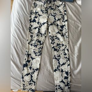 7 for all mankind printed denim skinny jeans